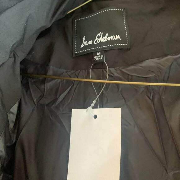 Sam Edelman black puffer jacket with fur lined hood size M - Picture 8 of 10